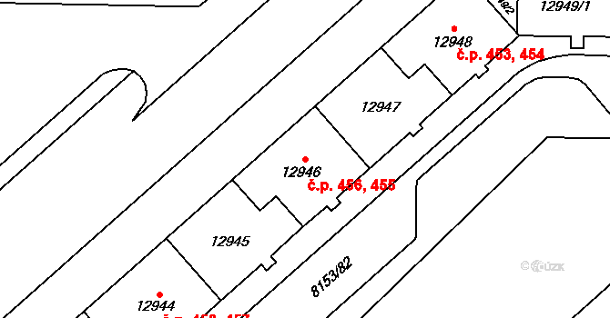 Doudlevce 455,456, Plzeň na parcele st. 12945 v KÚ Plzeň, Katastrální mapa