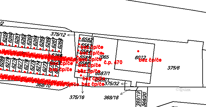 Pražské Předměstí 470, Písek na parcele st. 7065 v KÚ Písek, Katastrální mapa