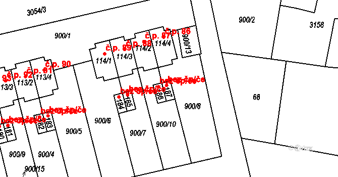 Bor 38272814 na parcele st. 187 v KÚ Damnov, Katastrální mapa