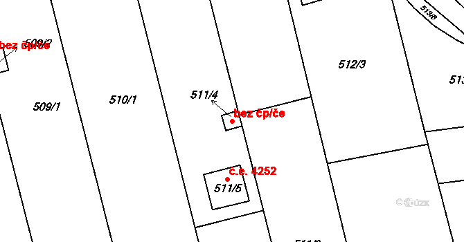 Znojmo 42107814 na parcele st. 511/4 v KÚ Znojmo-Louka, Katastrální mapa