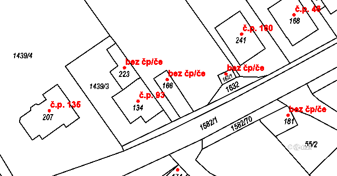 Vršovice 42692814 na parcele st. 166 v KÚ Vršovice u Opavy, Katastrální mapa