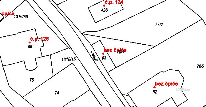 Děpoltovice 43612814 na parcele st. 63 v KÚ Děpoltovice, Katastrální mapa