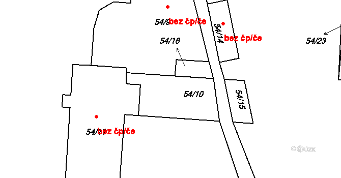 Mankovice 44862814 na parcele st. 54/10 v KÚ Mankovice, Katastrální mapa