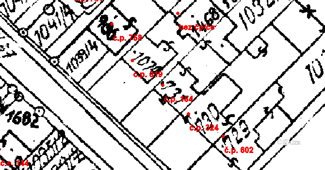 Strání 184 na parcele st. 731 v KÚ Strání, Katastrální mapa