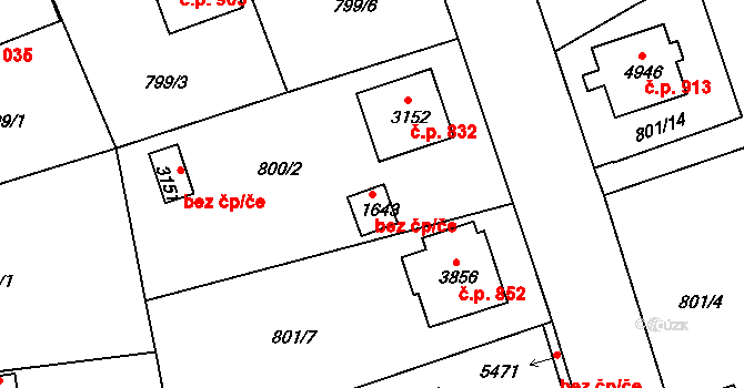 Rokycany 47234814 na parcele st. 1643 v KÚ Rokycany, Katastrální mapa