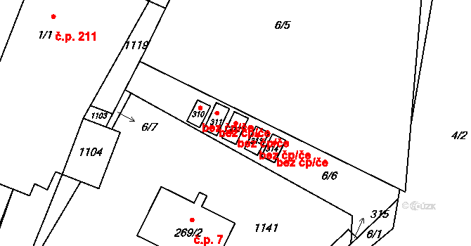 Černuc 48316814 na parcele st. 312 v KÚ Černuc, Katastrální mapa