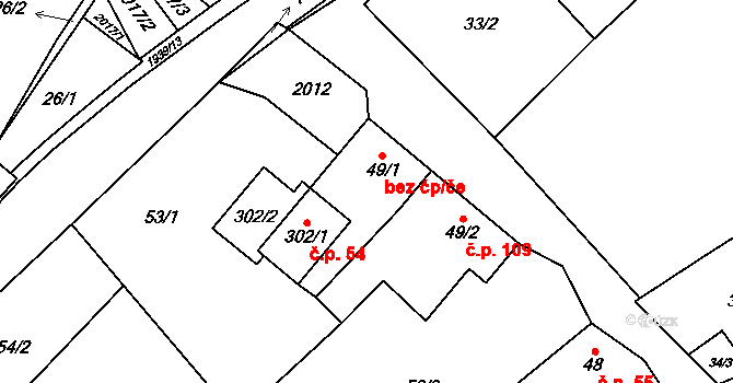 Kunovice 49155814 na parcele st. 49/1 v KÚ Kunovice, Katastrální mapa