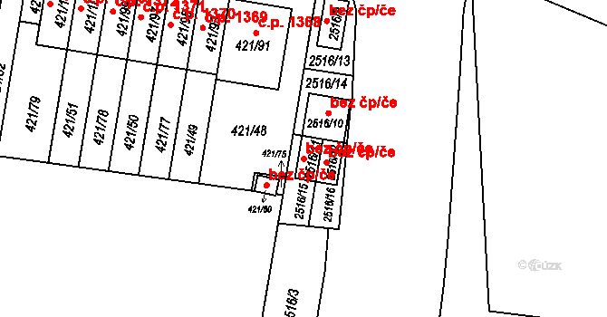 Plzeň 50462814 na parcele st. 2516/11 v KÚ Doubravka, Katastrální mapa