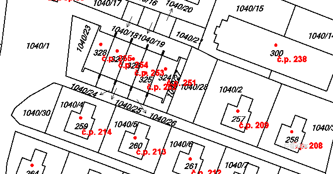 Sudkov 251 na parcele st. 324 v KÚ Sudkov, Katastrální mapa