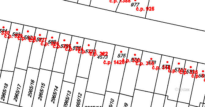 Kyjov 1426 na parcele st. 4573 v KÚ Kyjov, Katastrální mapa