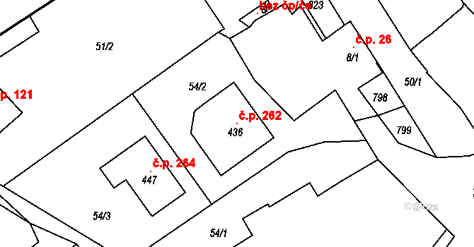 Mlékojedy 262, Neratovice na parcele st. 436 v KÚ Mlékojedy u Neratovic, Katastrální mapa
