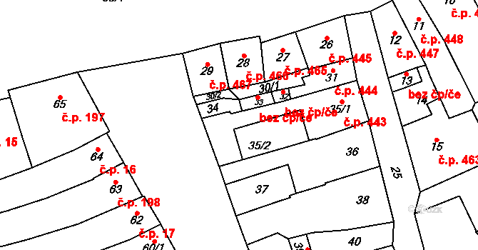 Pohořelice 1012 na parcele st. 35/2 v KÚ Pohořelice nad Jihlavou, Katastrální mapa