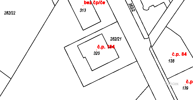 Mramotice 164, Znojmo na parcele st. 320 v KÚ Mramotice, Katastrální mapa