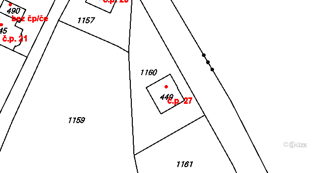 Čížkovice 1.díl 27, Maršovice na parcele st. 449 v KÚ Maršovice u Jablonce nad Nisou, Katastrální mapa