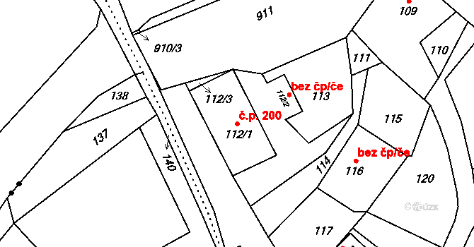 Janovice 200, Rýmařov na parcele st. 112/1 v KÚ Janušov, Katastrální mapa