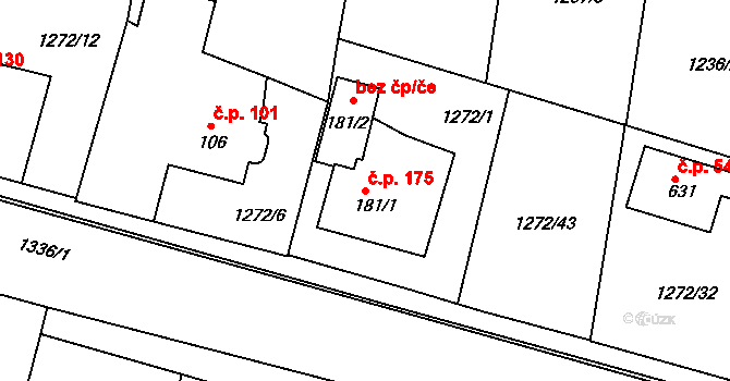 Dražejov 175, Strakonice na parcele st. 181/1 v KÚ Dražejov u Strakonic, Katastrální mapa