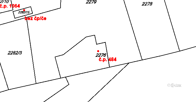 Frýdlant 484, Frýdlant nad Ostravicí na parcele st. 2276 v KÚ Frýdlant nad Ostravicí, Katastrální mapa