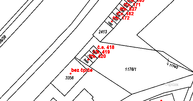 Náchod 418 na parcele st. 2500 v KÚ Náchod, Katastrální mapa