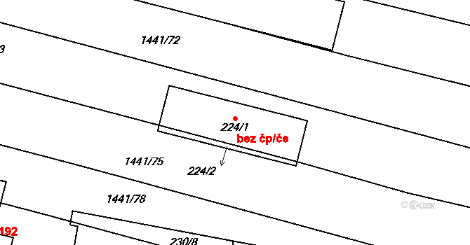 Lipník nad Bečvou 38130815 na parcele st. 224/1 v KÚ Loučka, Katastrální mapa