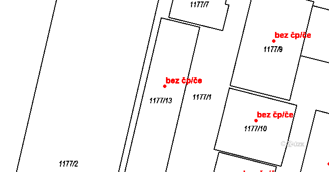 Bohumín 38234815 na parcele st. 1177/13 v KÚ Pudlov, Katastrální mapa