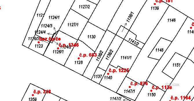 Ratíškovice 38900815 na parcele st. 1136/2 v KÚ Ratíškovice, Katastrální mapa