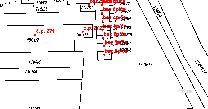 Dýšina 39617815 na parcele st. 1248/8 v KÚ Dýšina, Katastrální mapa
