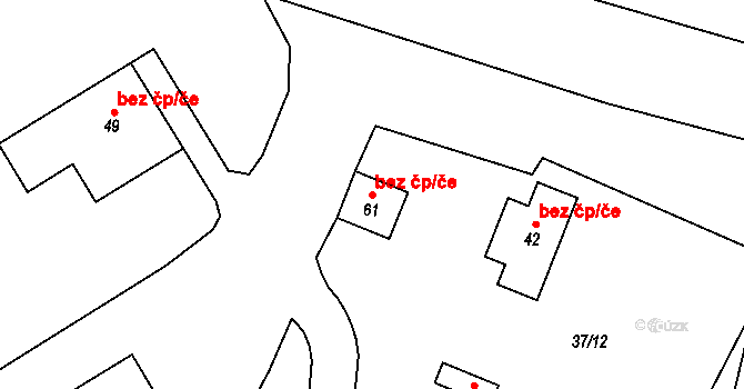 Záhoří 39982815 na parcele st. 61 v KÚ Svatonice, Katastrální mapa