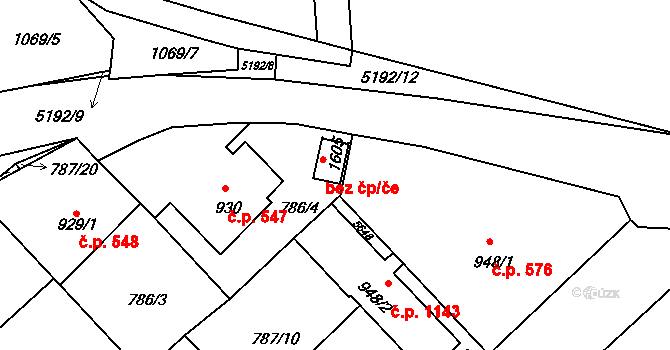 Vizovice 41213815 na parcele st. 1605 v KÚ Vizovice, Katastrální mapa