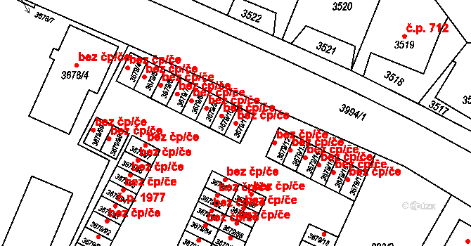 Fryštát 249, Karviná na parcele st. 3679/11 v KÚ Karviná-město, Katastrální mapa