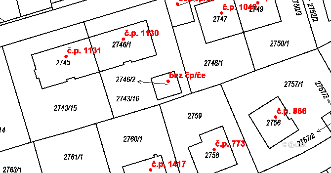 Praha 42237815 na parcele st. 2746/2 v KÚ Michle, Katastrální mapa