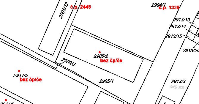 Boskovice 42793815 na parcele st. 2905/2 v KÚ Boskovice, Katastrální mapa