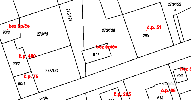 Třemošnice 43325815 na parcele st. 911 v KÚ Třemošnice nad Doubravou, Katastrální mapa