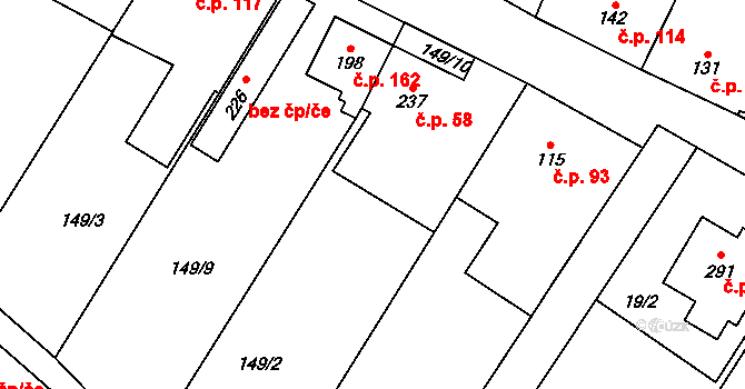 Výčapy 44164815 na parcele st. 159 v KÚ Výčapy, Katastrální mapa