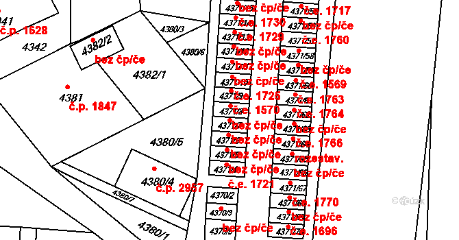 Česká Lípa 45877815 na parcele st. 4371/7 v KÚ Česká Lípa, Katastrální mapa