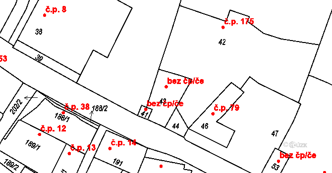 Šebrov-Kateřina 46027815 na parcele st. 43 v KÚ Šebrov, Katastrální mapa
