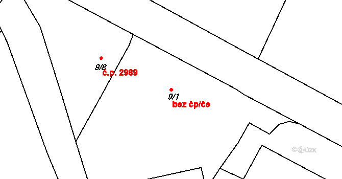 Jihlava 5934 na parcele st. 9/1 v KÚ Pančava, Katastrální mapa
