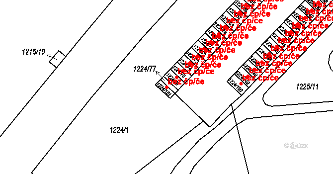 Teplice 49181815 na parcele st. 1224/151 v KÚ Teplice-Trnovany, Katastrální mapa