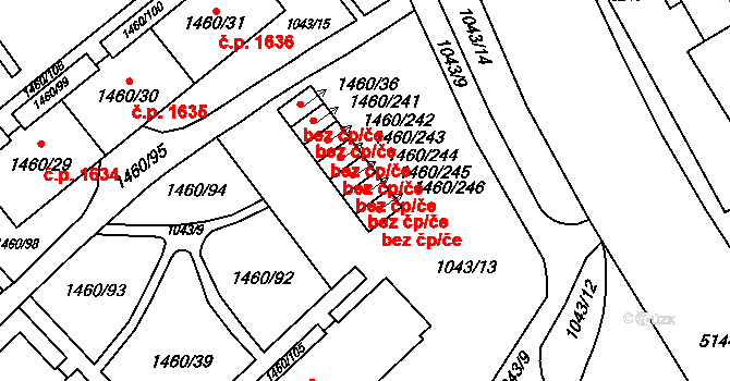Frýdek-Místek 50320815 na parcele st. 1460/245 v KÚ Místek, Katastrální mapa