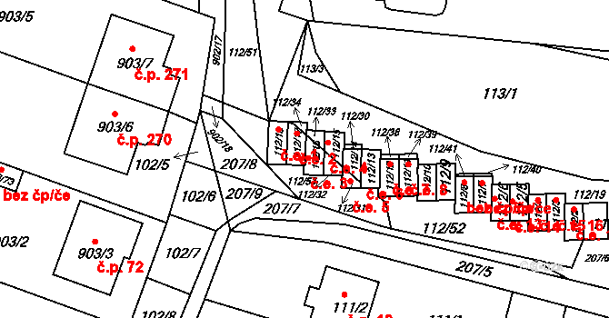 Vícemilice 2, Bučovice na parcele st. 112/17 v KÚ Vícemilice, Katastrální mapa