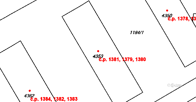 Beroun-Město 1379,1380,1381, Beroun na parcele st. 4353 v KÚ Beroun, Katastrální mapa
