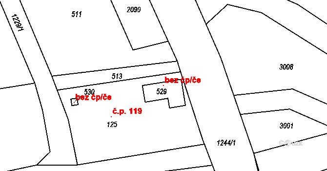 Opatovec 118195816 na parcele st. 529 v KÚ Opatovec, Katastrální mapa