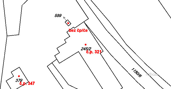 Benešov nad Černou 321 na parcele st. 245/2 v KÚ Benešov nad Černou, Katastrální mapa