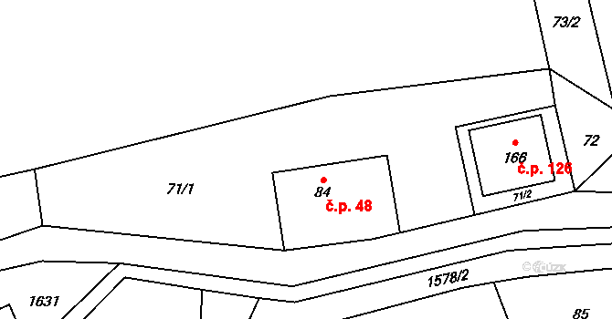 Fojtovice 48, Heřmanov na parcele st. 84 v KÚ Fojtovice u Heřmanova, Katastrální mapa