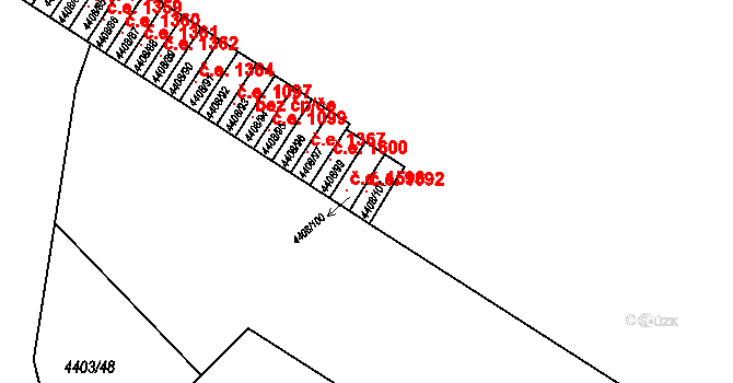 Znojmo 1592 na parcele st. 4408/101 v KÚ Znojmo-město, Katastrální mapa