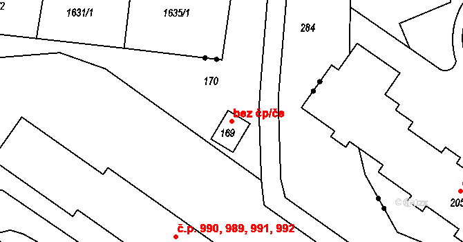 Ostrava 39087816 na parcele st. 169 v KÚ Dubina u Ostravy, Katastrální mapa
