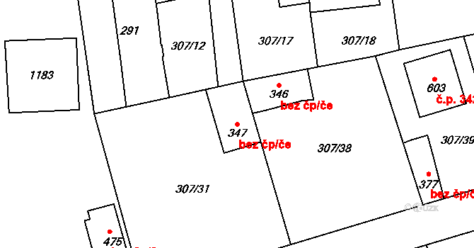 Broumov 40064816 na parcele st. 347 v KÚ Velká Ves u Broumova, Katastrální mapa
