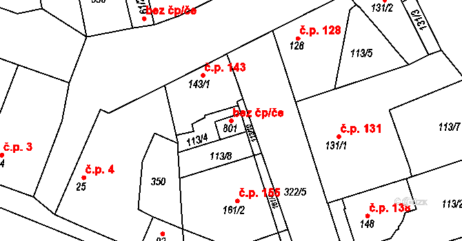 Lysá nad Labem 40087816 na parcele st. 801 v KÚ Litol, Katastrální mapa