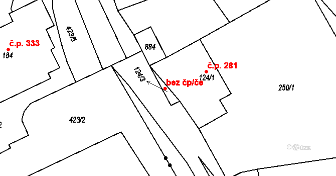 Sebranice 40168816 na parcele st. 124/3 v KÚ Pohora, Katastrální mapa