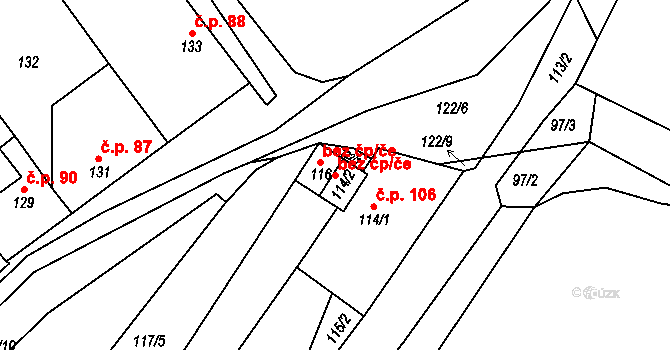 Lipová 43119816 na parcele st. 114/2 v KÚ Lipová u Přerova, Katastrální mapa