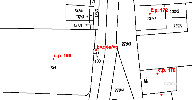 Jevišovka 43264816 na parcele st. 133 v KÚ Jevišovka, Katastrální mapa